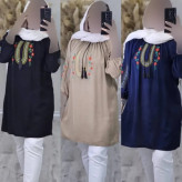 شومیز گلدوزی شده شانتون مدل تارا فری سایز