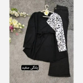 شومیز رزیتا الیزه فری سایز 36 تا 46 طرح پیچازی و پلنگی سفید