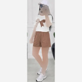 ست تیشرت و شلوارک نخی زنانه راحتی فری سایز تابستانی