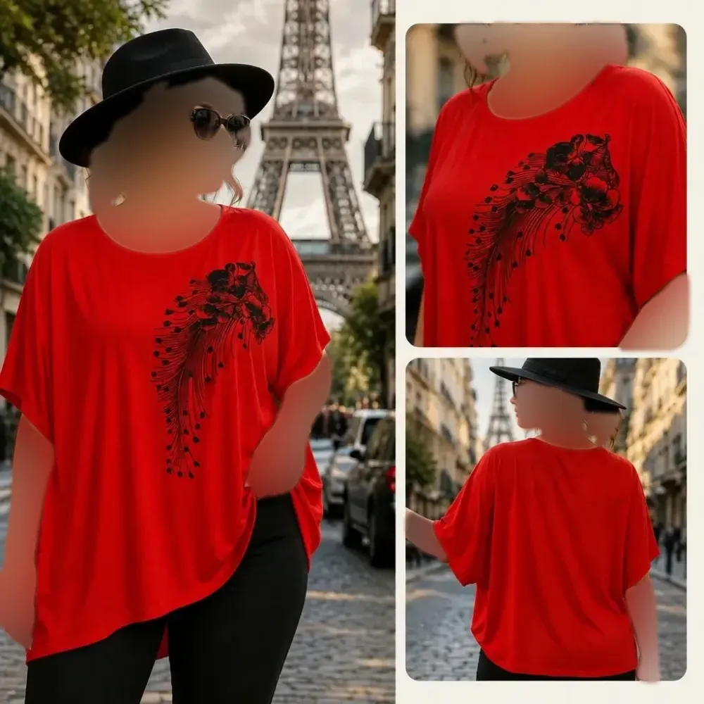 تیشرت لانگ افرا جنس لاکرا فیروزه ای و صورتی سایز فری