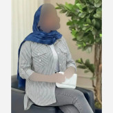 شومیز جیب صلیبی لنین ایرانی فری سایز آبی طوسی