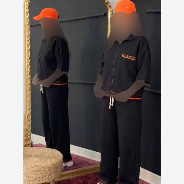 ست سویشرت و شلوار زنانه مازراتی رنگ مشکی فری سایز