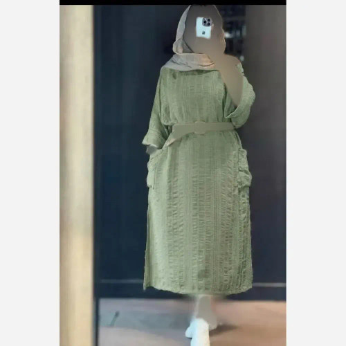 کفتان زنانه ساناز جنس کوک دوزی اعلا جیب دار با کمربند