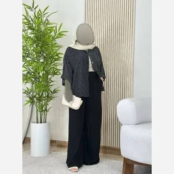 شومیز شلوار ژاکلین شانتون تایوان دیپلمات و صوفیا مشکی سایز 40 تا 48