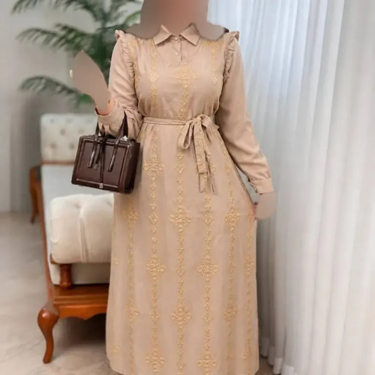 تونیک پیراهنی زنانه اسکودا سوزن دوزی شده مدل پینار سایز 38 تا 46