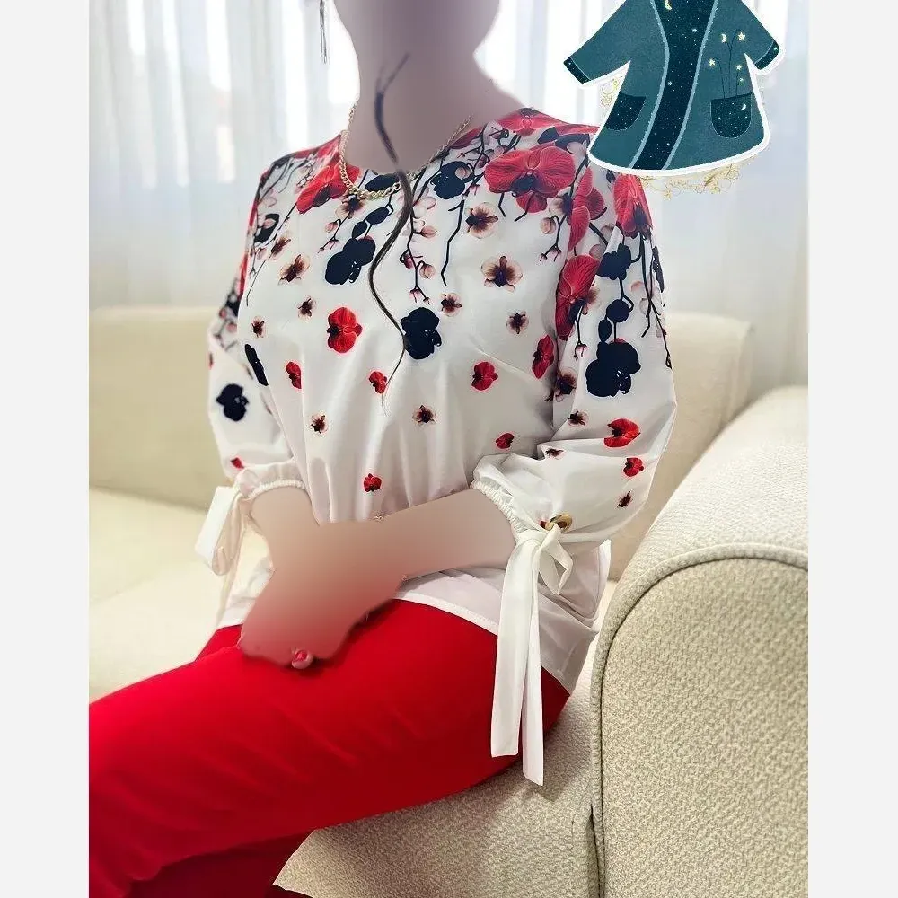 شومیز زنانه جنس بوگاتی رنگ قرمز و سرخابی سایز فری 36 تا 46