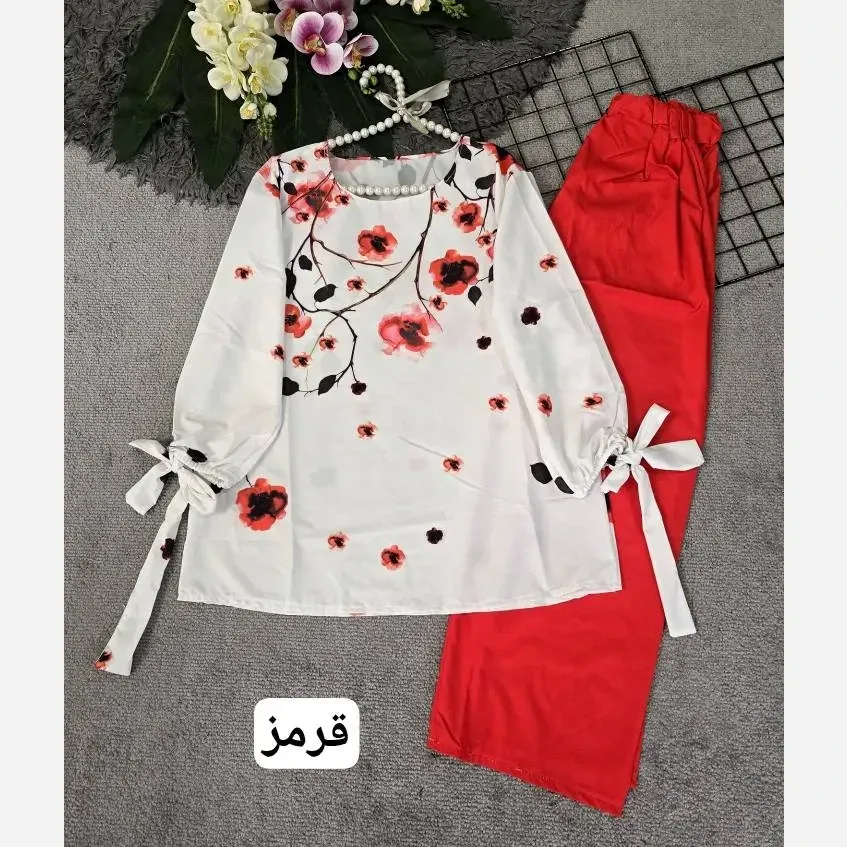 شومیز زنانه جنس بوگاتی رنگ قرمز و سرخابی سایز فری 36 تا 46