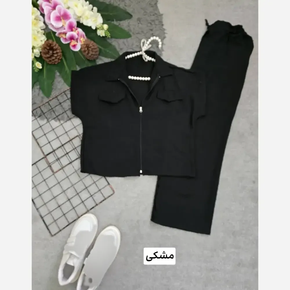 ست لباس زنانه مدل بامبر و شلوار جنس لنین نچرال فری سایز