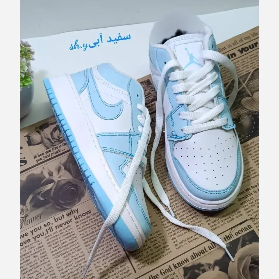 کفش جردن نایک زنانه شادی پسند چرم حوله ای کفی طبی دور دوخت سایزبندی 37 تا 40