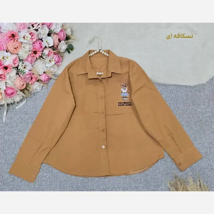 شومیز مانتویی طرح polo جنس کتان لینن نخی فری سایز