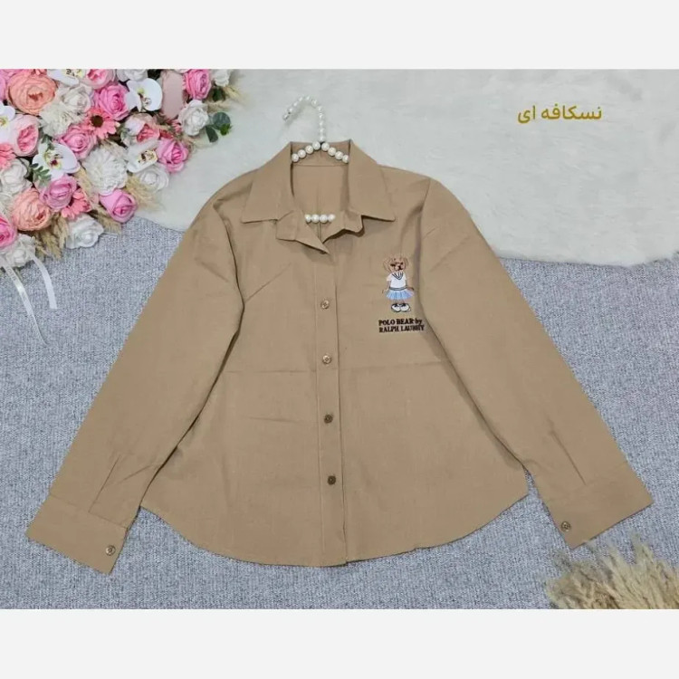 شومیز مانتویی طرح polo جنس کتان لینن نخی فری سایز