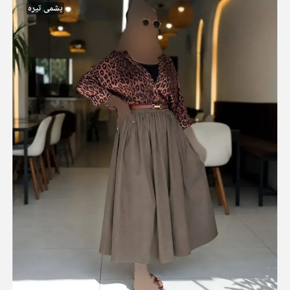 ست سه تیکه شومیز بوگاتی و دامن لنین فری سایز 36 تا 46