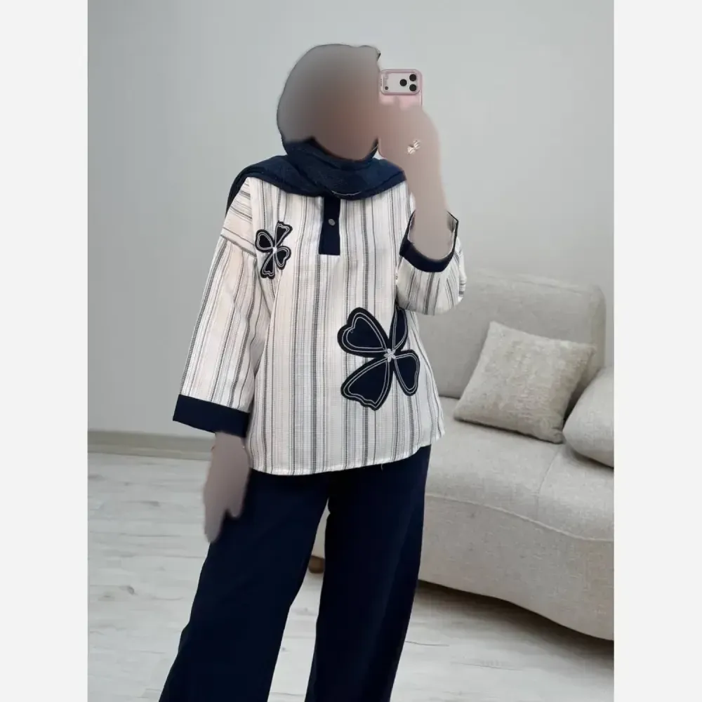 خرید شومیز شلوار لنین بیسکویتی و کنفی مدل سنجاقک فری سایز 38 تا 46