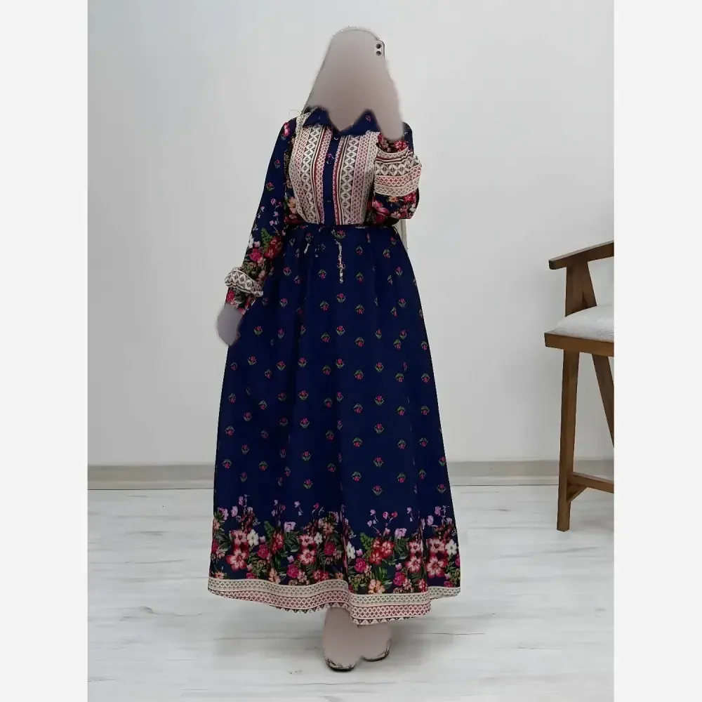 پیراهن ساحلی زنانه مدل لاله جنس فلور نخ سایز فری 38 تا 46