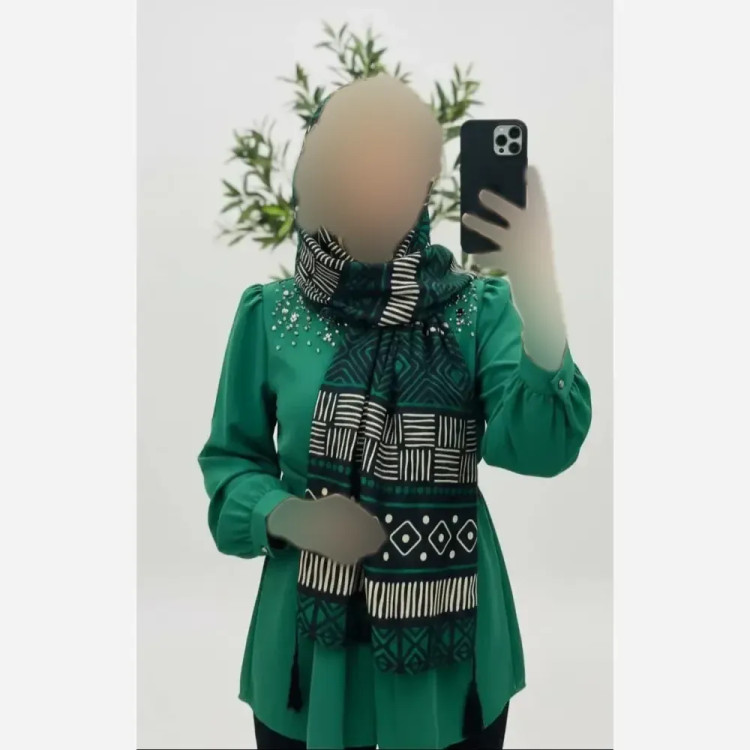 شال مصری نخی سانسفور ضد چروک ابعاد 70 در 182 سانتی متر