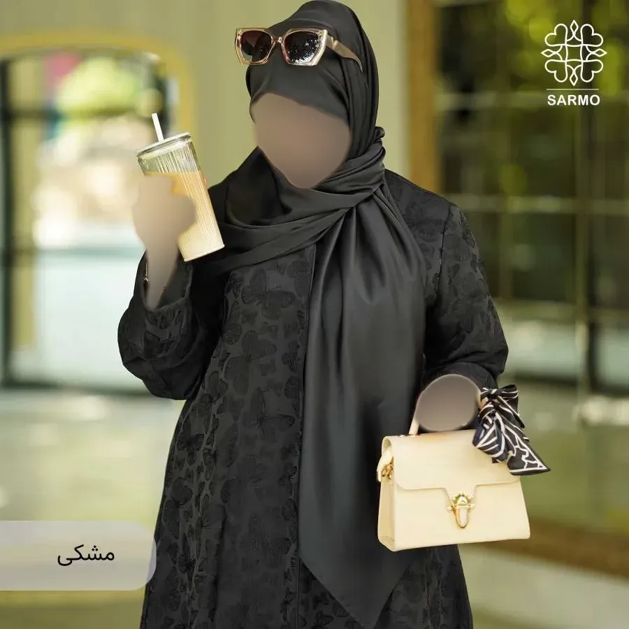 روسری ساتن ترک مشکی ابعاد 100 در 100 ضخیم و گرم بالا
