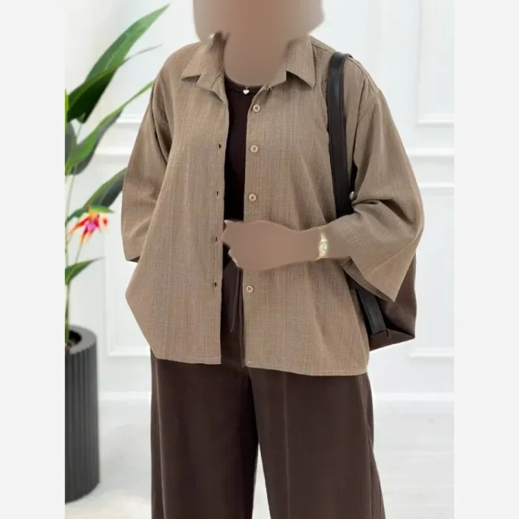 شومیز زنانه جنس NR گازوئیلی خنک تابستانی فری سایز