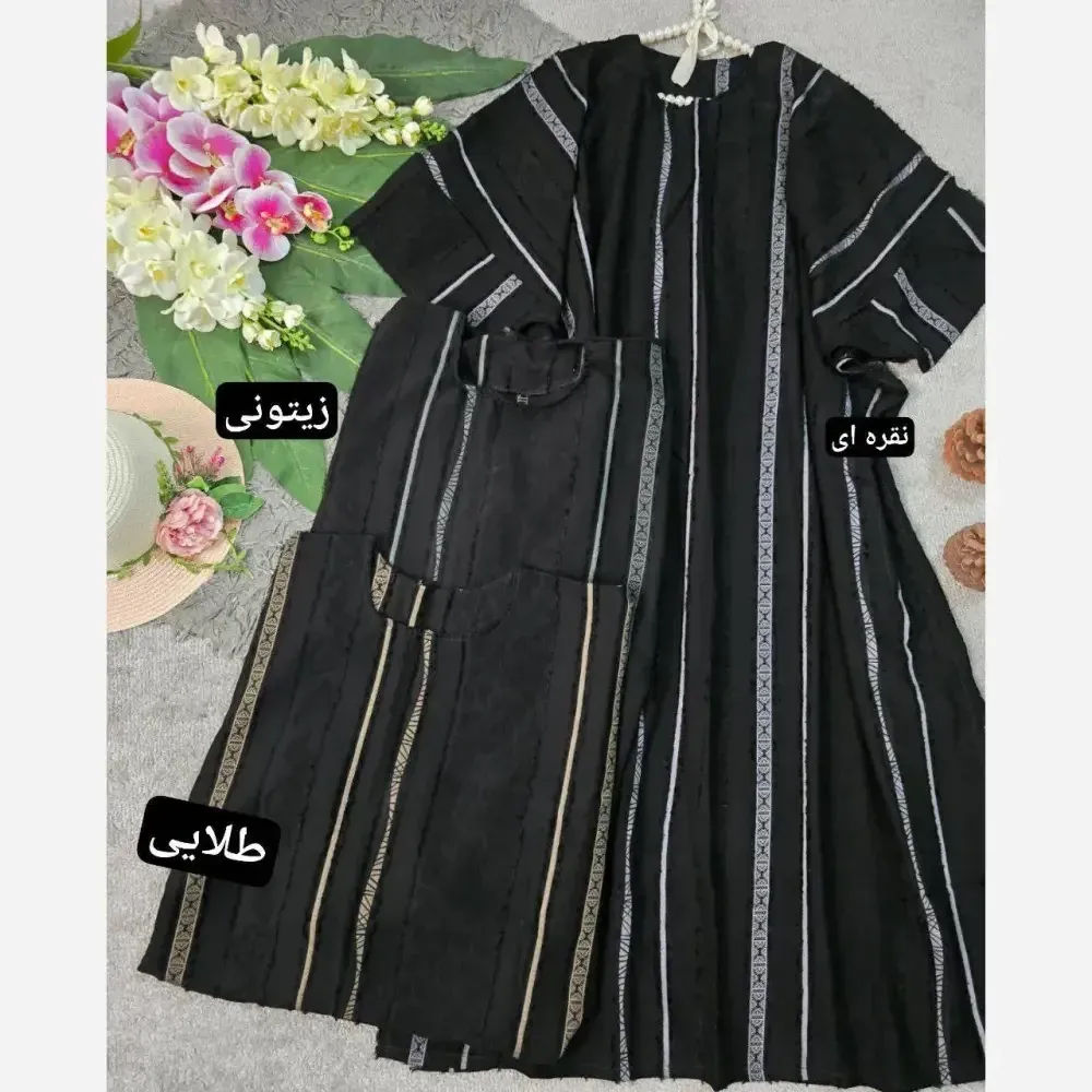 عبا نگین کرپ ژاکارد قد 130 فری سایز