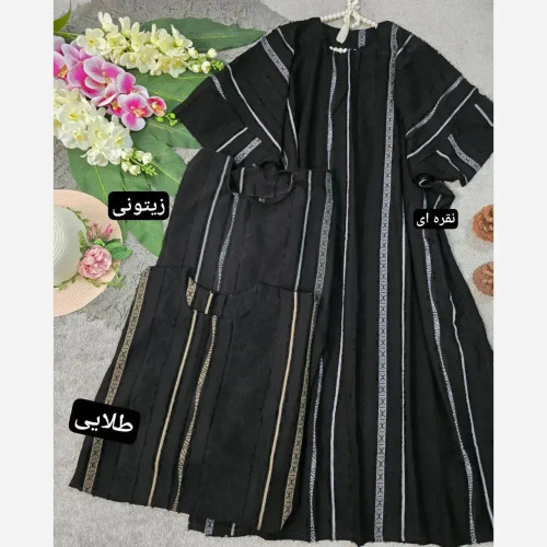 عبا نگین کرپ ژاکارد قد 130 فری سایز
