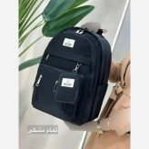 کوله پشتی همتا جنس دیبا ضد آب و با کیفیت رنگ مشکی و کرم اسپرت