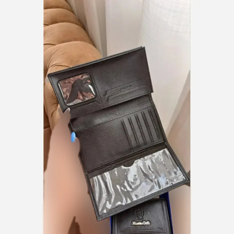 پک هدیه مردانه چرم شامل کیف پول جاکارتی و کمربند رنگ مشکی و عسلی