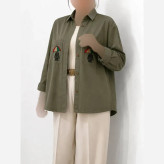 مانتو کتان پاییزه گرم بالا گلدوزی شده مدل چتری