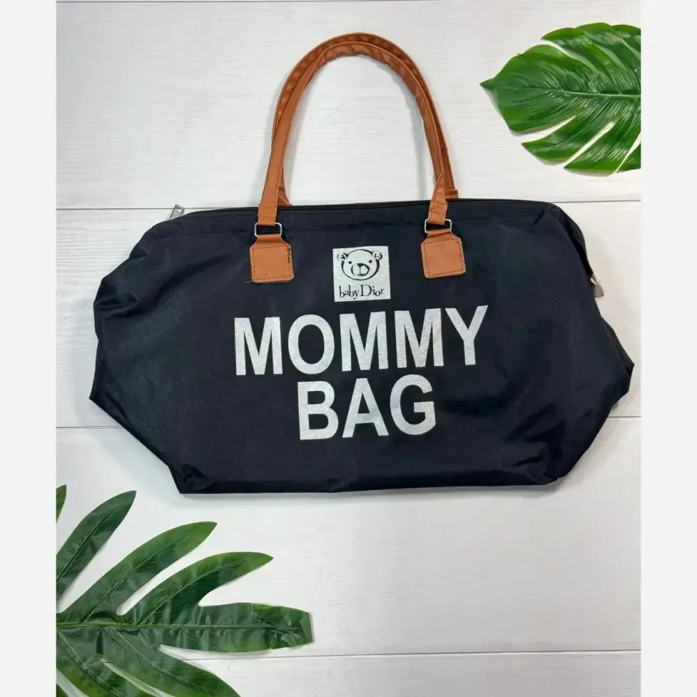 کیف MOMMY BAG برزنتی کجراه مشکی آزاد جا دار و کاربردی مناسب باشگاه و مهمانی اندازه 55*33 سانت