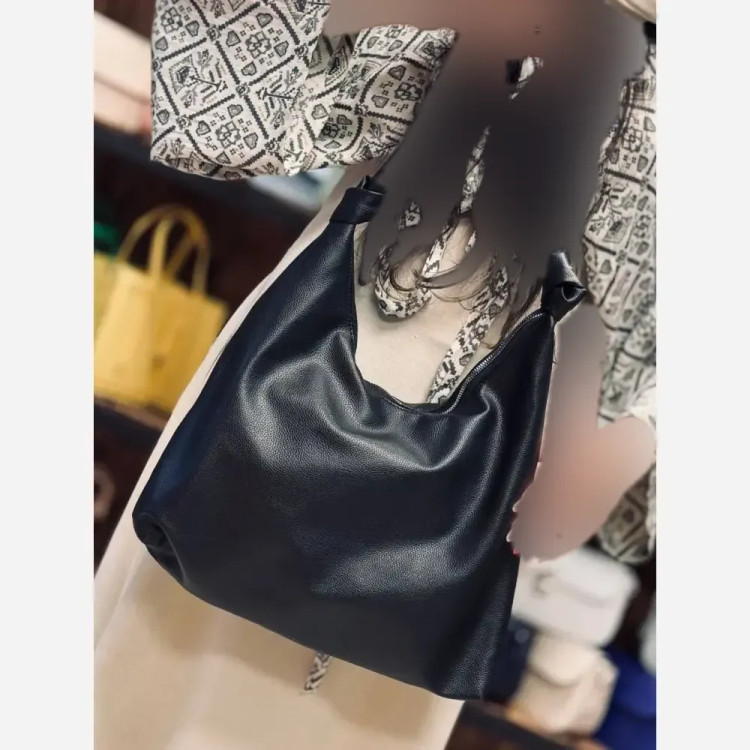 کیف چرم بند گره ای مشکی موکا بزرگ سبک جادار با کیفیت عالی