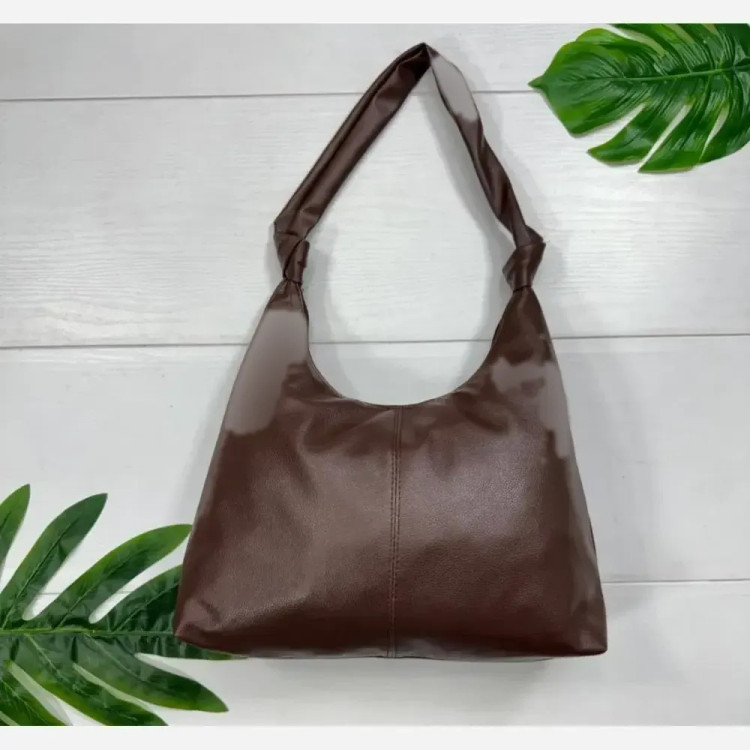 کیف چرم بند گره ای مشکی موکا بزرگ سبک جادار با کیفیت عالی