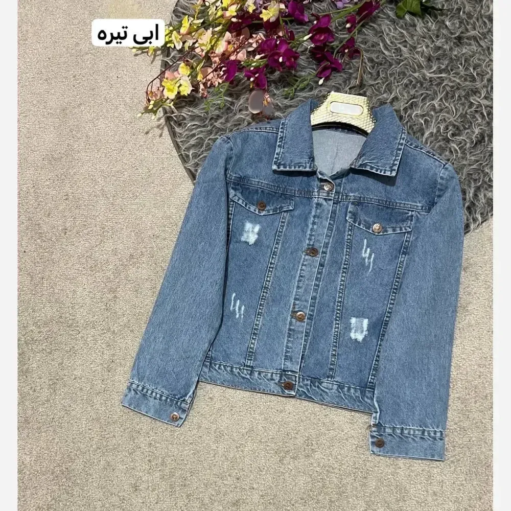 کت جین زنانه مدل نسیم جنس جین اصلی درجه یک سایزبندی 1 و 2 رنگ آبی و ذغالی و یخی