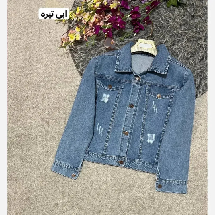 کت جین زنانه مدل نسیم جنس جین اصلی درجه یک سایزبندی 1 و 2 رنگ آبی و ذغالی و یخی