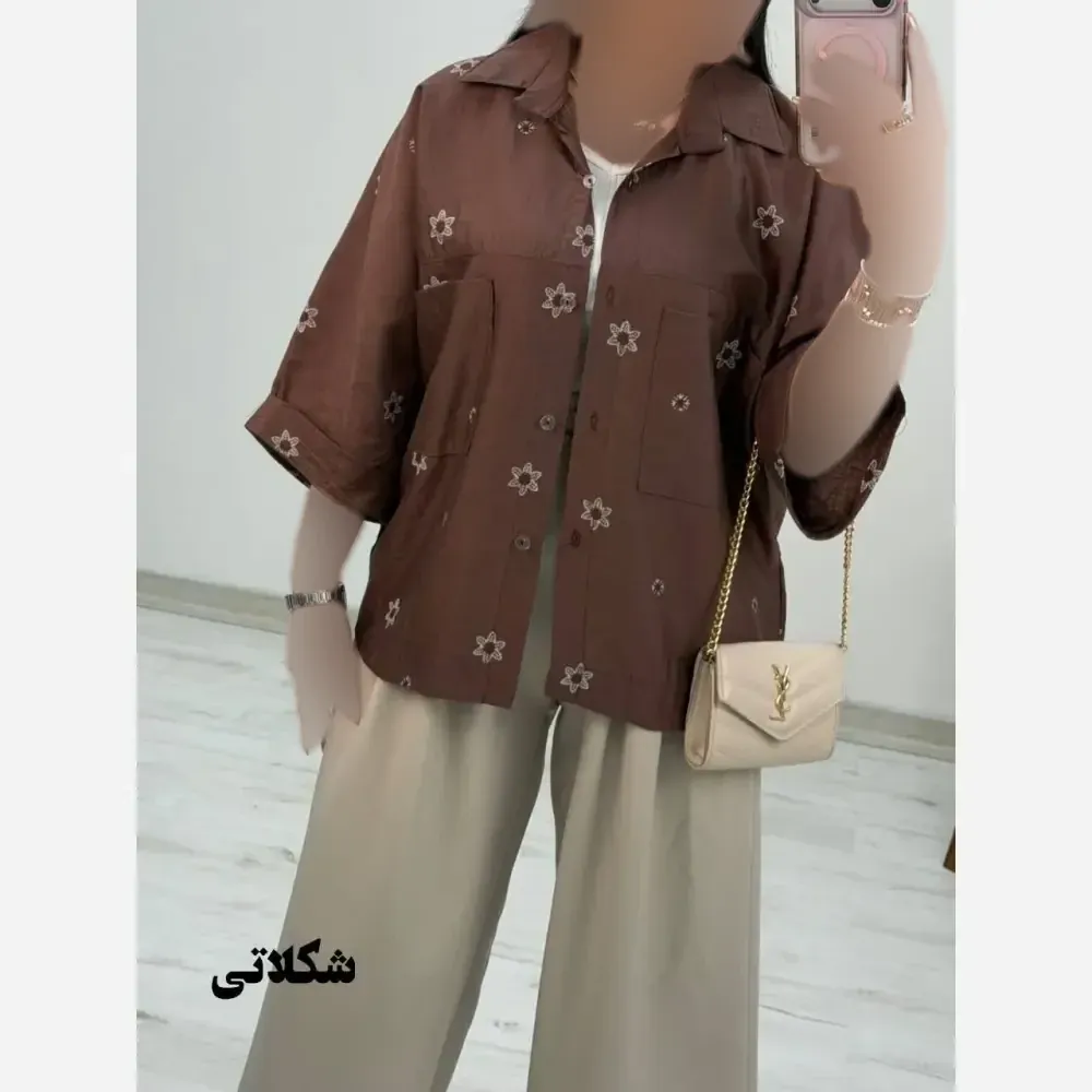 شومیز لارا جنس پری شیشه ای درجه یک فری سایز