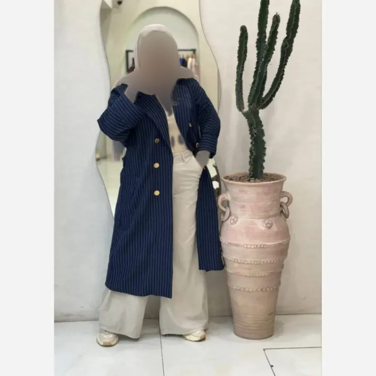 مانتو بلند کوثر جنس شانتون دیپلمات فری سایز