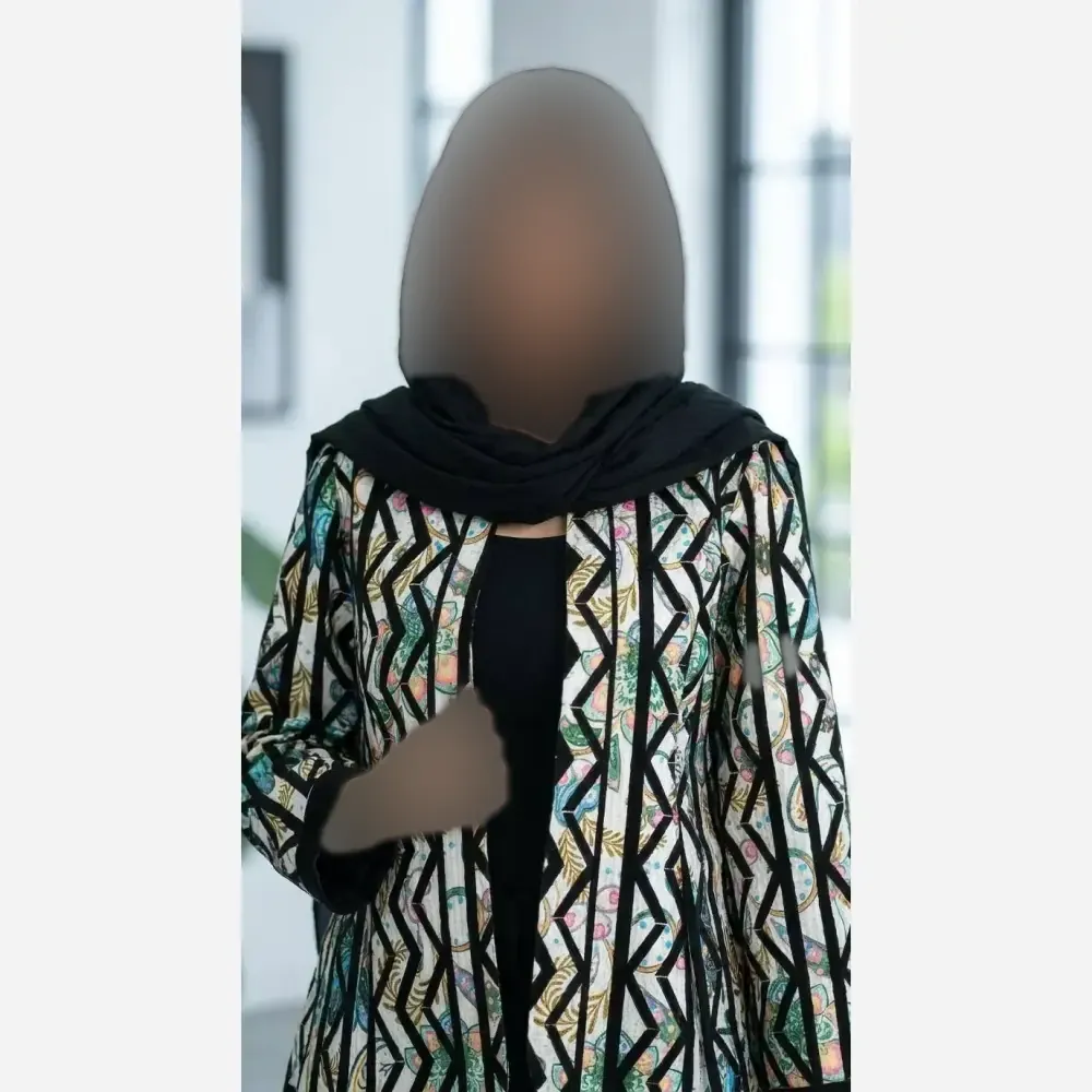 کت طرح دار زنانه جنس تافته درجه یک فری سایز