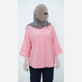 شومیز مانتویی ینزه پفکی درجه یک رنگ صورتی فری سایز
