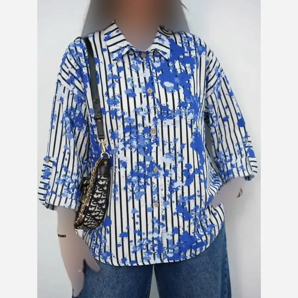 شومیز مانتویی بهشت سوپر نخ خارجی فری سایز تا 48 قد 75 دور سینه 118-120 آبی صورتی پسته ای انبه ای