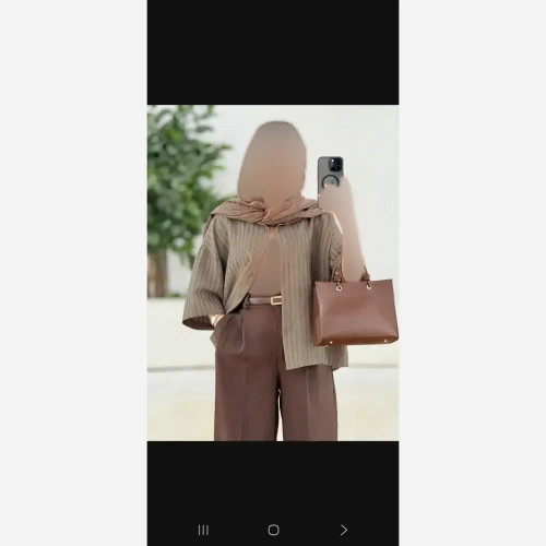 شومیز زنانه جنس شانتون مدل اطلس رنگ کرم و سبز فری سایز