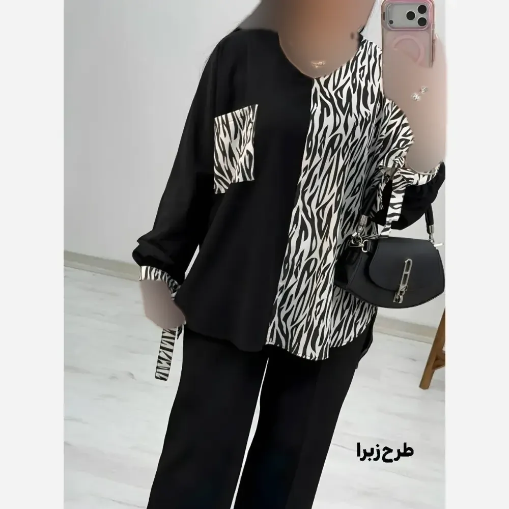 شومیز طرحدار نجلا کرپ بوگاتی سایز 38 تا 50