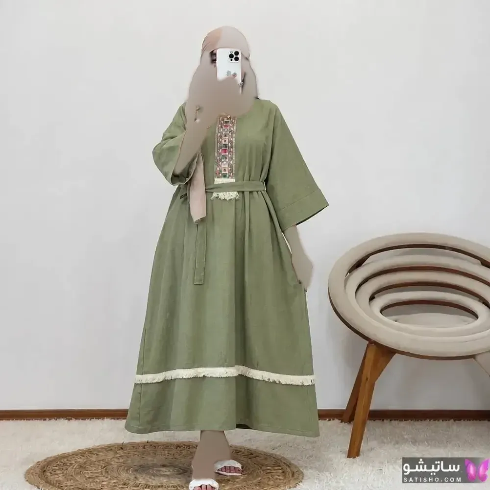 کفتان نوار کنفی موسلین دبل فیس درجه یک فری سایز