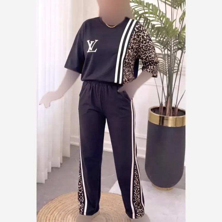 ست تیشرت و شلوار پنبه باکیفیت فری سایز ترانه