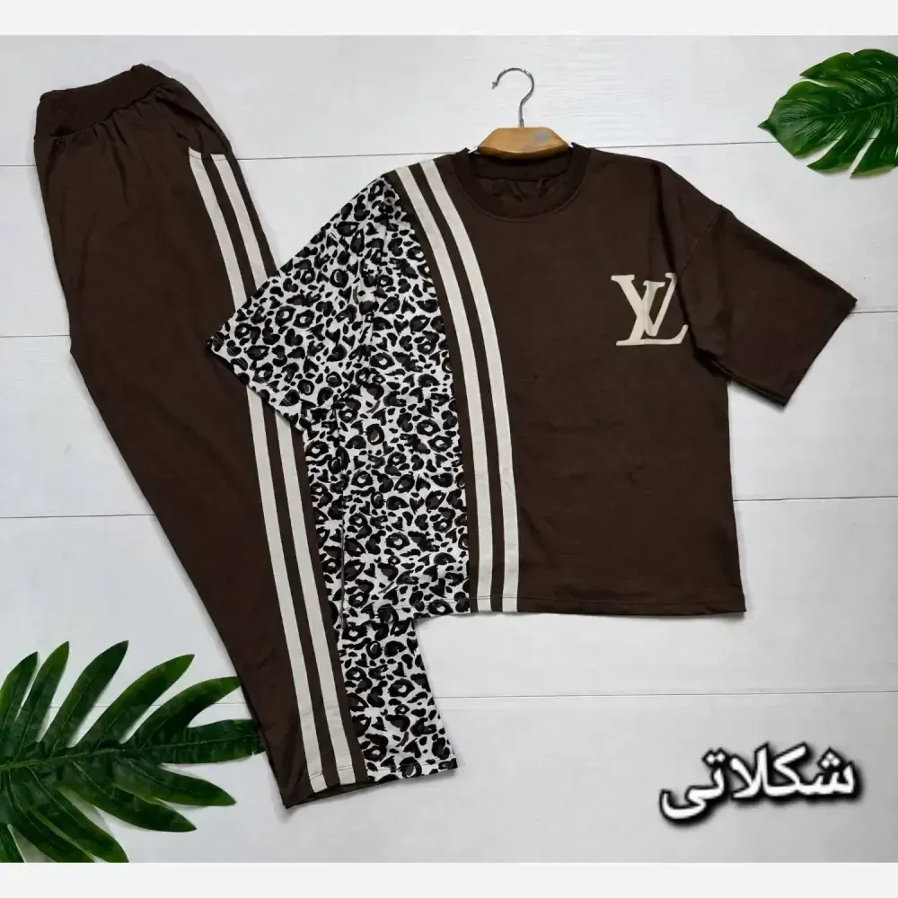 ست تیشرت و شلوار پنبه باکیفیت فری سایز ترانه