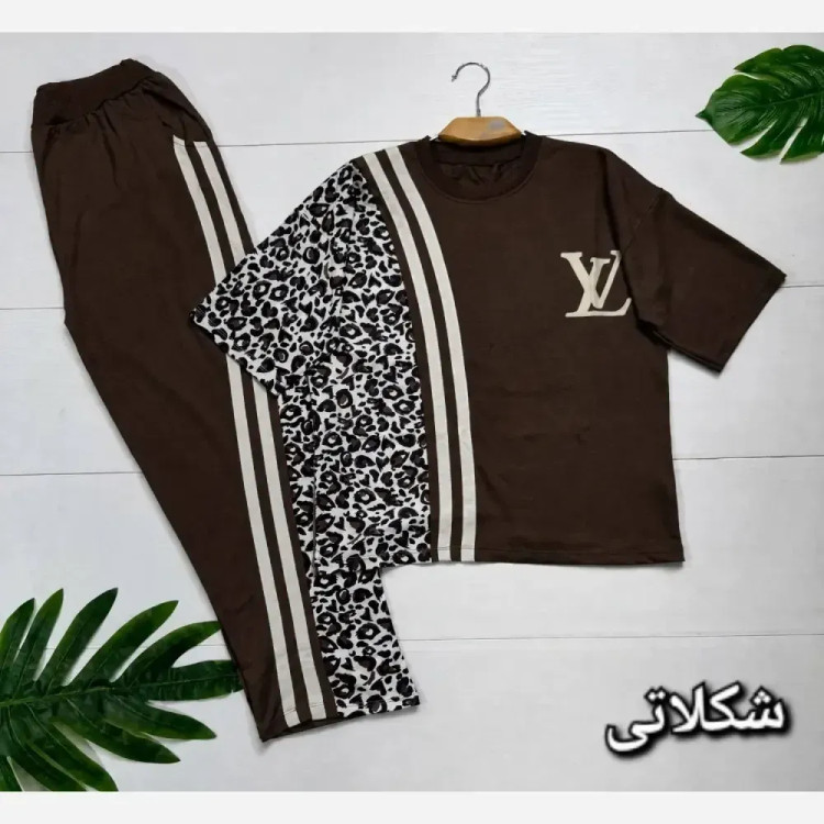 ست تیشرت و شلوار پنبه باکیفیت فری سایز ترانه