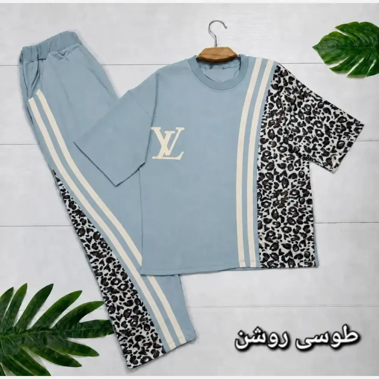 ست تیشرت و شلوار پنبه باکیفیت فری سایز ترانه