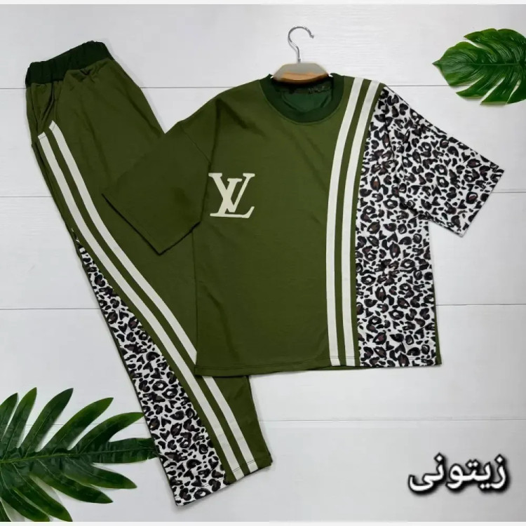 ست تیشرت و شلوار پنبه باکیفیت فری سایز ترانه