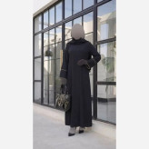 عبا امنه جنس الیزه درجه یک قد 142 سایزبندی 1 و 2 رنگ مشکی