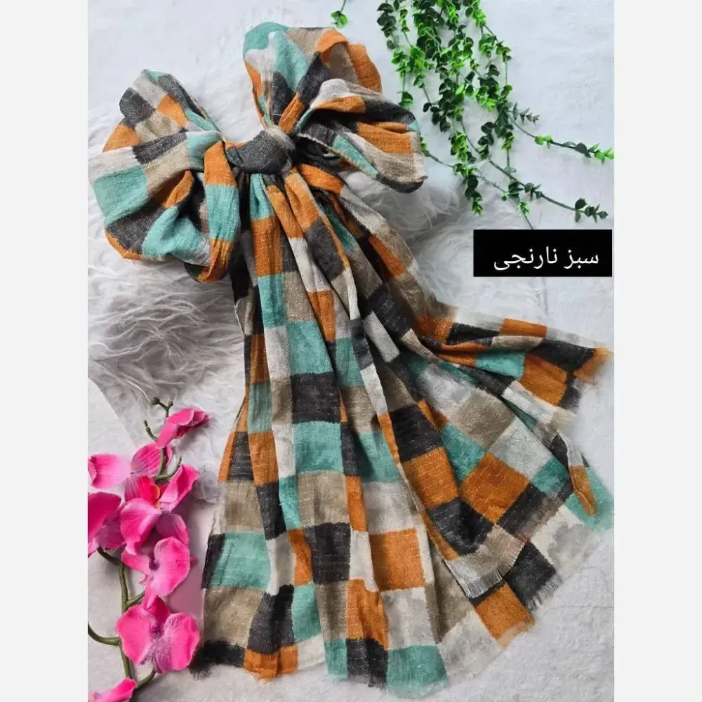 شال ماه تاج برشکا کریشه سافت ابعاد 195x58 فری سایز شیک و دلبر خنک بدون چروک