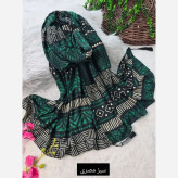 شال مصری نخ سانسفور ابعاد 182*70 رنگ بندی سرمه زرشکی کرم نارنجی طوسی نارنجی فری