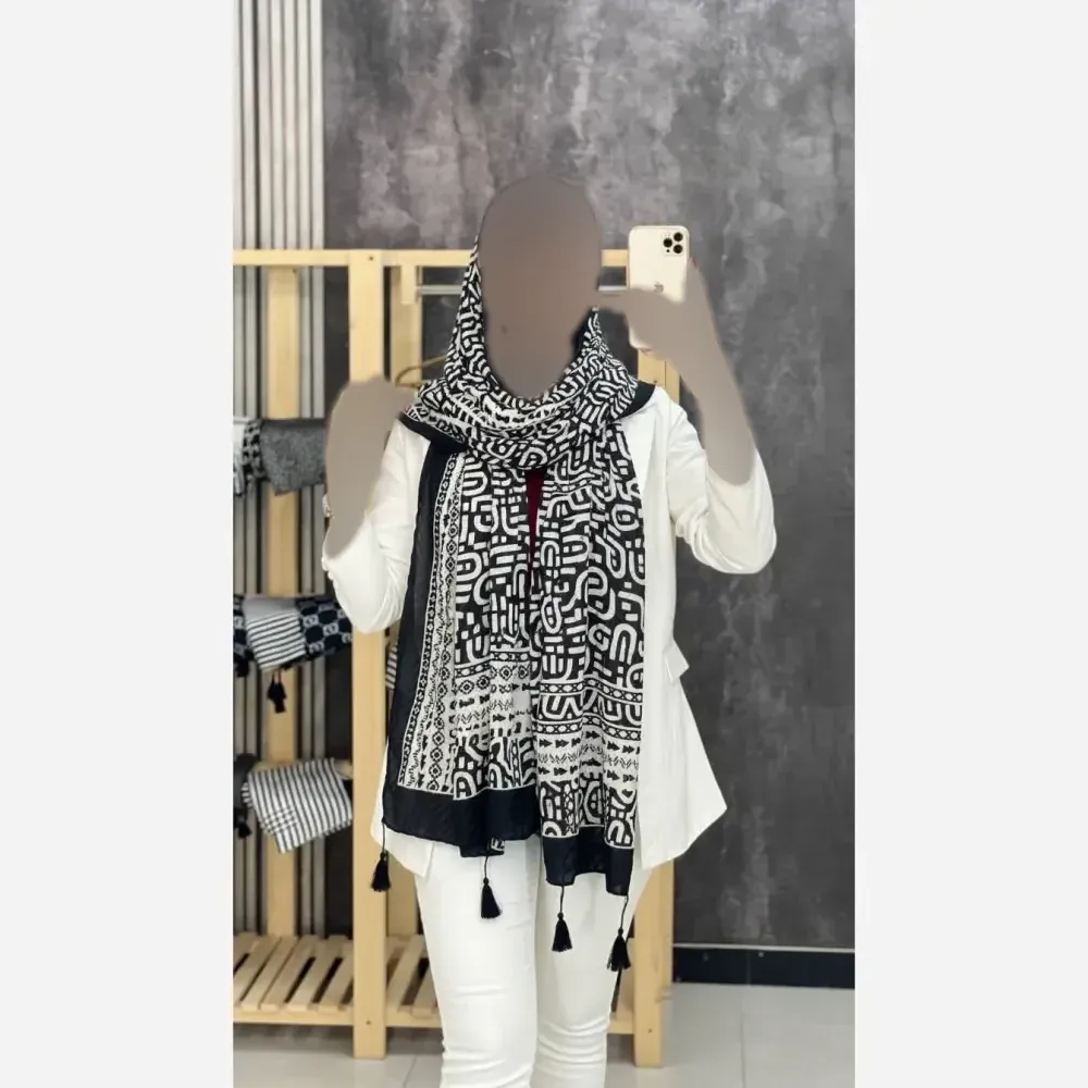 شال کالکشن بهار پلیسه ژاکارد ابعاد 51*200 رنگبندی متنوع فری سایز