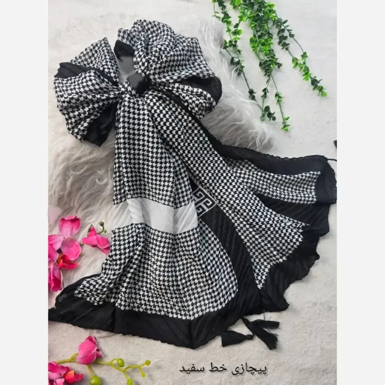 شال کالکشن بهار پلیسه ژاکارد ابعاد 51*200 رنگبندی متنوع فری سایز