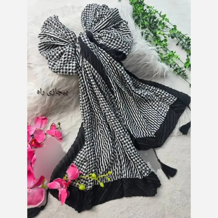 شال کالکشن بهار پلیسه ژاکارد ابعاد 51*200 رنگبندی متنوع فری سایز